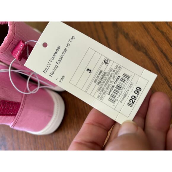 NWT Billy Footwear- Haring Essential Hi Top- Pink-Big Kid 3 - Picture 4 of 9